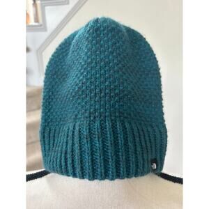 North Face Teal Green Pearl Stitch Knit Beanie